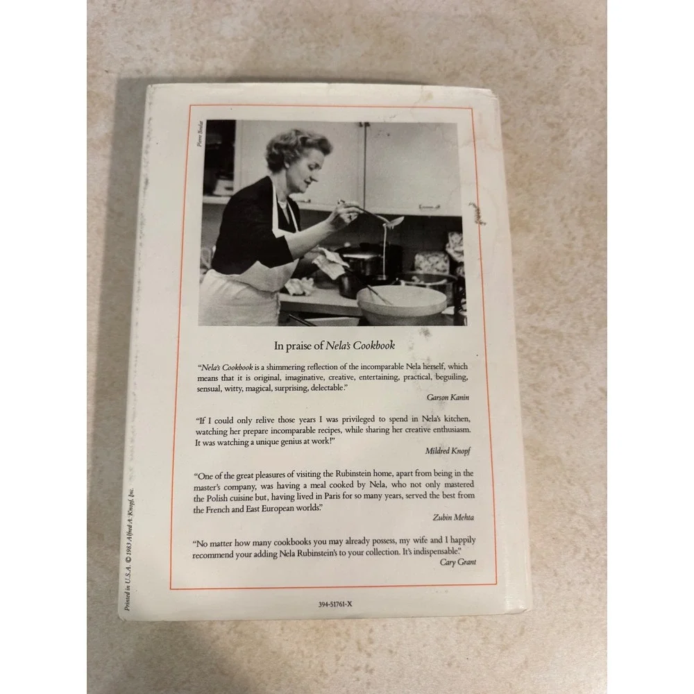 Nela's Cookbook Nela Rubinstein 1983 First Edition Hardcover Alfred A Knopf Book